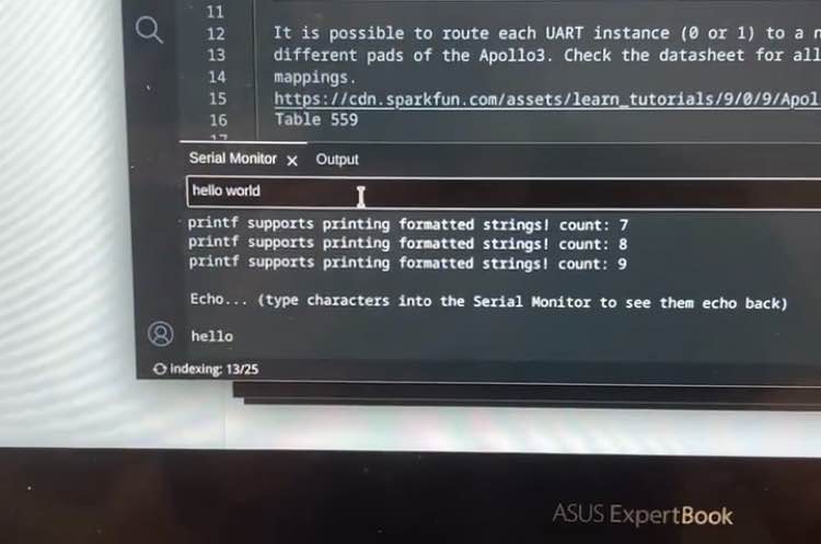 Computer Sends Hello world