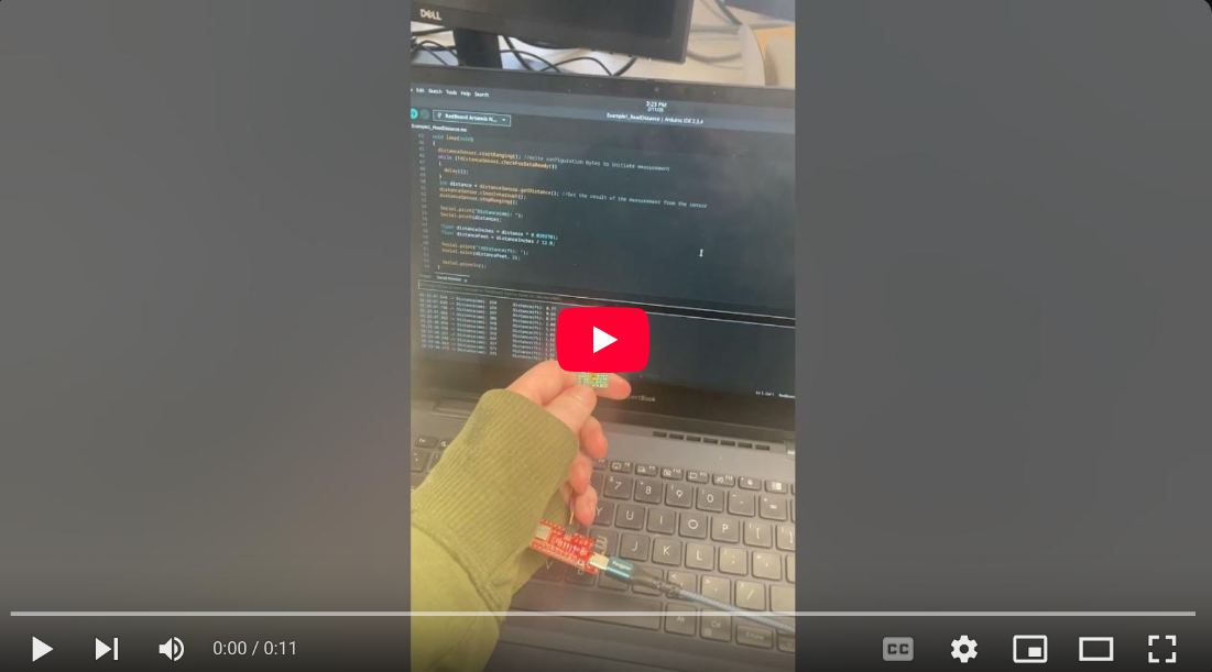 Working ToF sensor